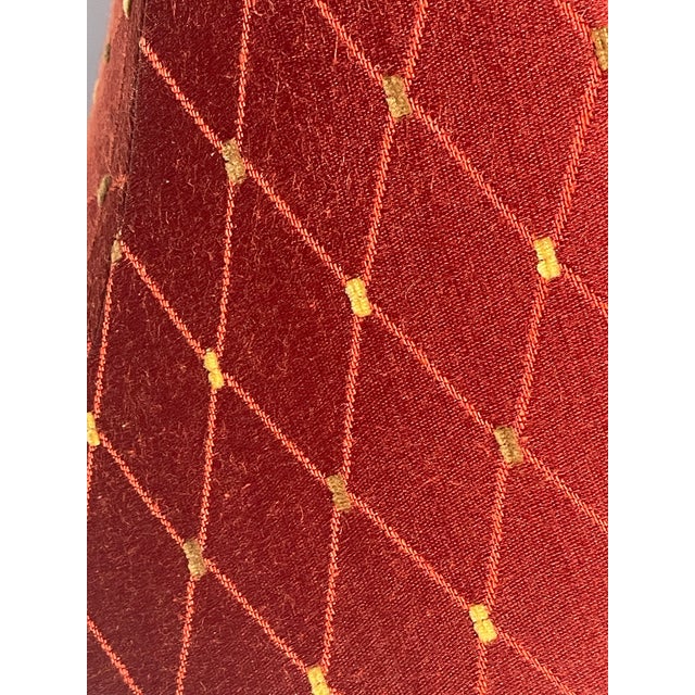 1960s 1960s Shabby Chic Burgundy Red Silk Embroidered Lamp Shade For Sale - Image 5 of 5