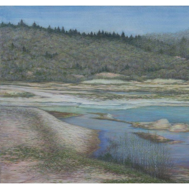 Contemporary Dace Zegele, Quarry Pond, Mixed Media on Canvas, 2020 For Sale - Image 3 of 4