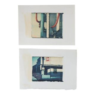 Vintage Color Photographs City Street Scene - a Pair For Sale