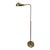 Vintage Patinated Brass Adjustable Dome Floor Pharmacy Lamp With White Enamel Interior Shade For Sale