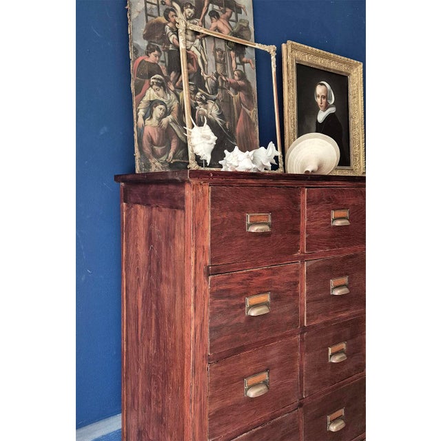 Large 20th Century Italian Chestnut Archive Chest with 20 Drawers, 1890s For Sale - Image 4 of 9