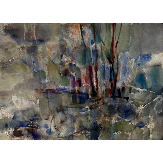 Pawel Kontny, Modernist Abstract Expressionist Watercolor Painting Bauhaus Weimar Pawel Kontny For Sale