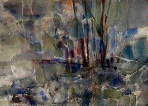 Pawel Kontny, Modernist Abstract Expressionist Watercolor Painting Bauhaus Weimar Pawel Kontny