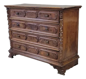 Antique 18th Century Italian (Bergamo, Lombardy) Burl Walnut Chest of Drawers
