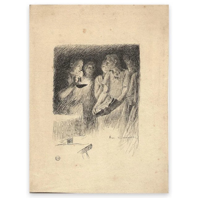Figures is an original artwork realized by Auguste François-Marie Gorguet (1862-1927) . Original pen and black ink drawing...