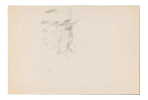 Portrait of a Man - Original Pencil Drawing by Ildebrando Urbani - 1950s 1950s