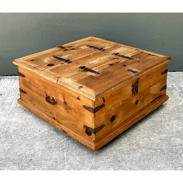 Vintage Rustic Wood Storage Coffee Table For Sale - Image 12 of 12