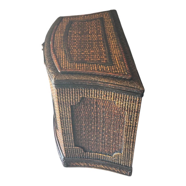 Rare 19th Century Serpentine Anglo-Indian Ebonized & Cane Che For Sale