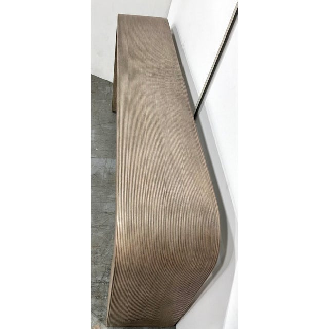 Modern Modern Beige Reeded Waterfall Console Table For Sale - Image 3 of 6