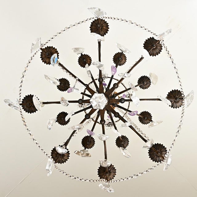 19th Century French Rock Crystal and Amethyst Chandelier For Sale - Image 11 of 16