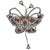 1930s Vintage Handmade Butterfly-Shaped Brooch in Metal and Stone, Italy, 1930s For Sale - Image 5 of 5