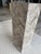 1970s Gray Stone Herringbone Pedestal With Sculptural Geometric Inlay For Sale - Image 5 of 9