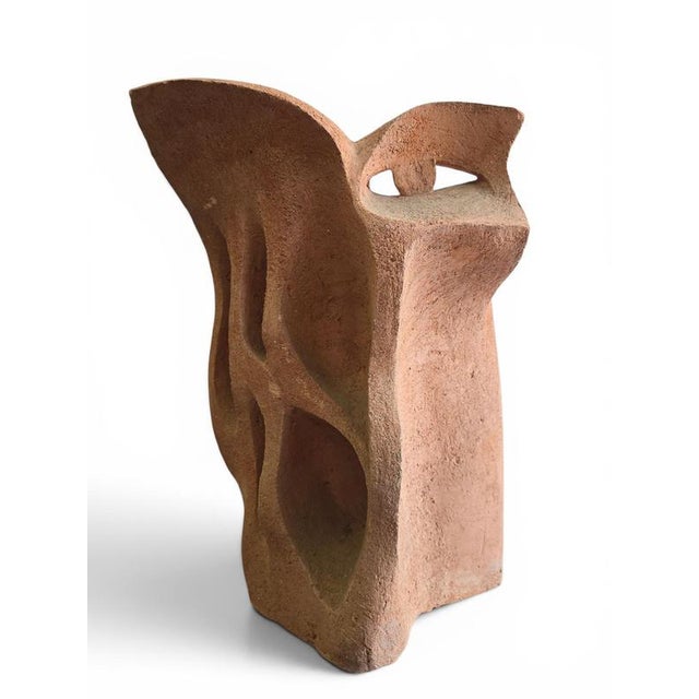 Gold European Artist, Cubist Head Sculpture, 1970s, Terracotta For Sale - Image 8 of 14