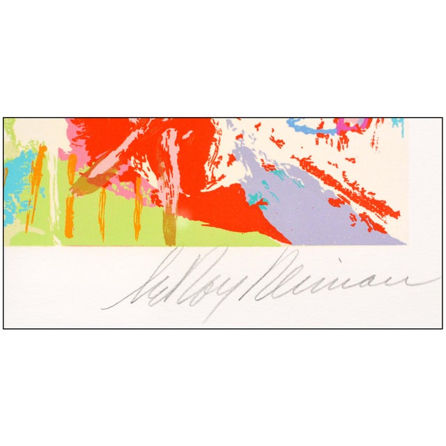 Leroy Neiman Late 20th Century La Plage À Deauville Modern Red Serigraph LeRoy Neiman For Sale - Image 4 of 6