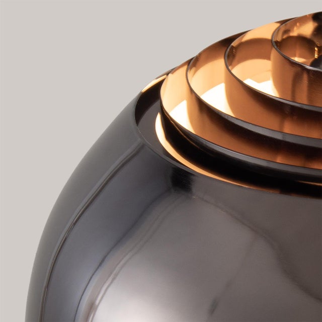Morelli 1960s Half Dome Black Nickel by Nova of California - Modern Design, White Steel Shade For Sale In Los Angeles - Image 6 of 7