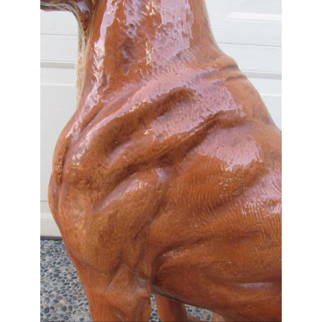 Vintage Italian Life Size Terracotta Boxer Dog Figurine For Sale - Image 14 of 18