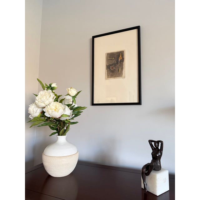Brown 1970s Limited Edition Signed Aquatint Etching by Johnny Friedlaender 'Fleurs Viii' For Sale - Image 8 of 9