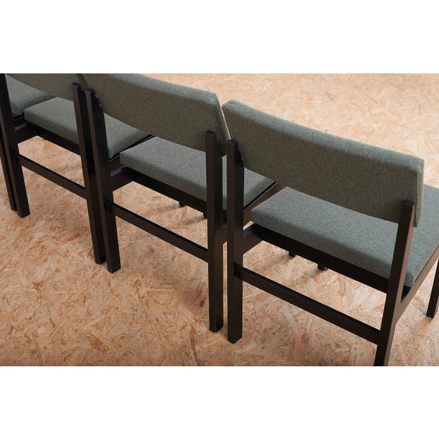 Black Chairs in Green Fabric by Willy Guhl for Dietiker, 1959, Set of 4 For Sale - Image 8 of 13