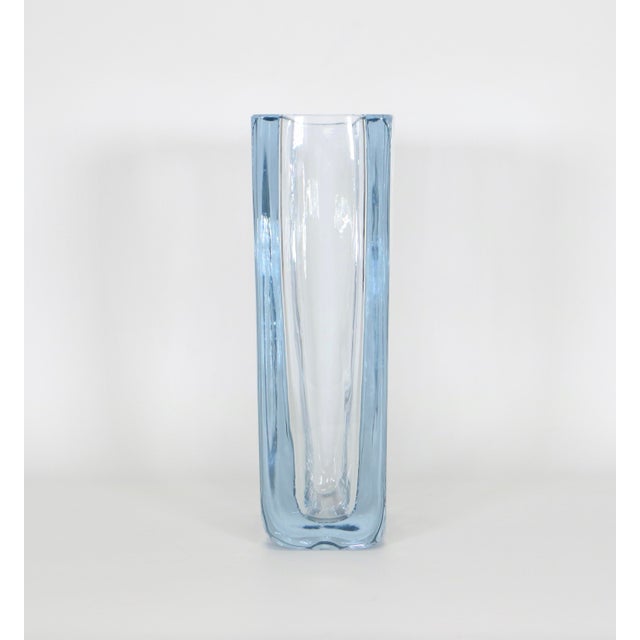 Strombergshyttan 1950s Tall Strömbergshyttan Swedish Modern Glass Vase For Sale - Image 4 of 8