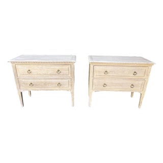 Pair Modern History Weathered Oak Commodes For Sale