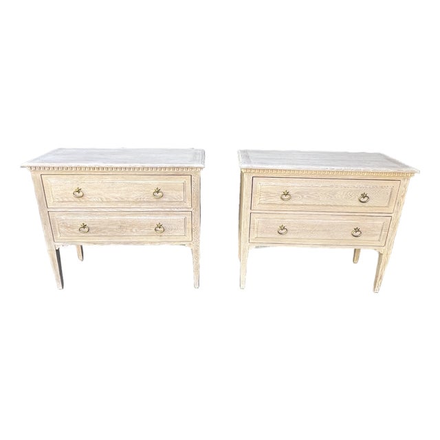 Pair Modern History Weathered Oak Commodes For Sale