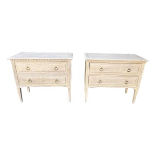 Pair Modern History Weathered Oak Commodes / Chests / Nightstands For Sale