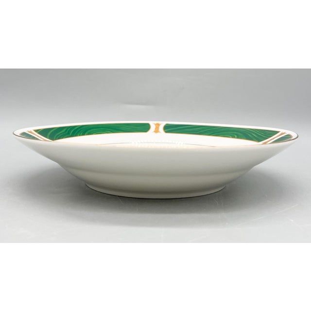 Set of 4 Majesty Fine China "Malachite" Rim Soup Bowls – Hollywood Regency / Neoclassical For Sale - Image 11 of 14