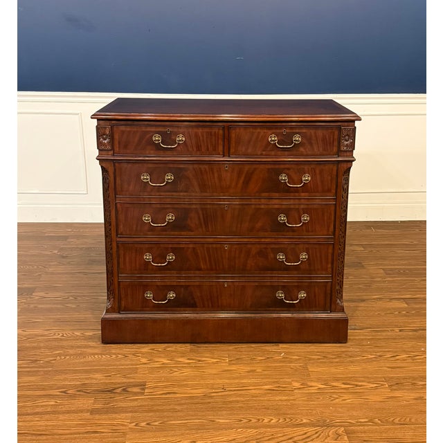 This is a traditional mahogany Lateral File Cabinet by Leighton Hall. It features front, side and drawer panels of swirly...