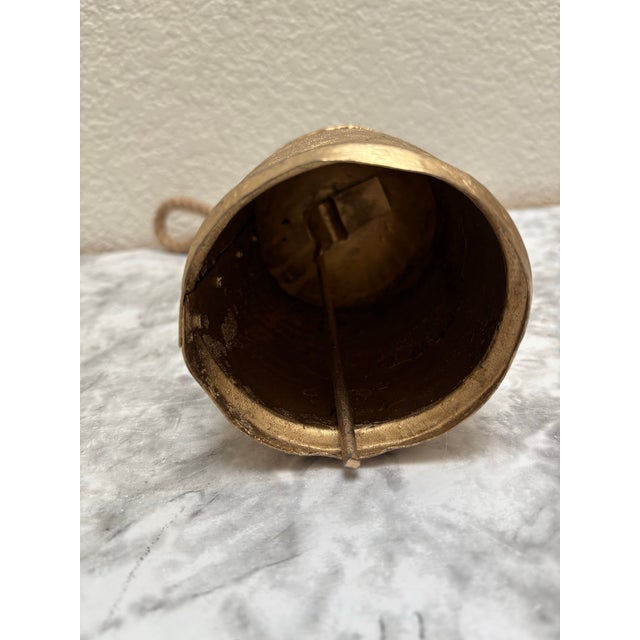 2000 - 2009 Vintage Large Rustic Cowbell With Rope Handle For Sale - Image 5 of 7