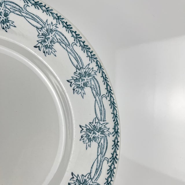 Aqua Vintage Dinner Plates from St Amand, 1930, Set of 4 For Sale - Image 8 of 11