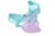 Vintage Pate De Verre French crystal glass two inch pink cherub angel ornament resting elbows on a cloud accented by...