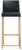 Denmark Black Vegan Leather & Gold Steel Bar Stools - Set of 2 For Sale - Image 4 of 12