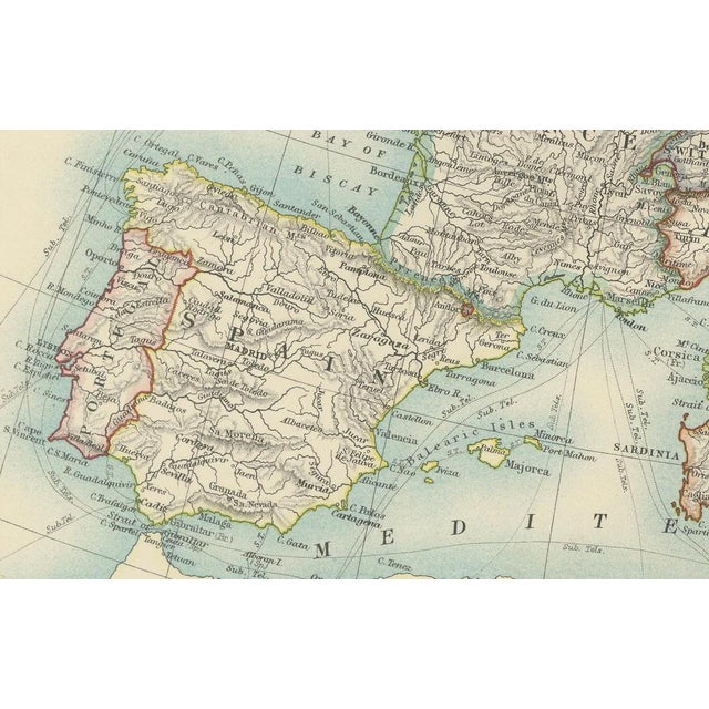 Antique Map of Europe, 1903 For Sale - Image 3 of 13