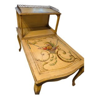 Vintage Hollywood Regency Hand-Painted Accent Table For Sale