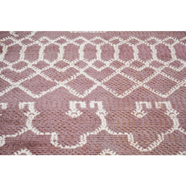 Turkish Moroccan Hand Knotted Rug With Organic Wool and Soft Texture,6'9"X9'5" For Sale - Image 3 of 6