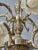 White Brass 12-Arm Chandelier with Rose-Shaped Glass Shades For Sale - Image 6 of 11