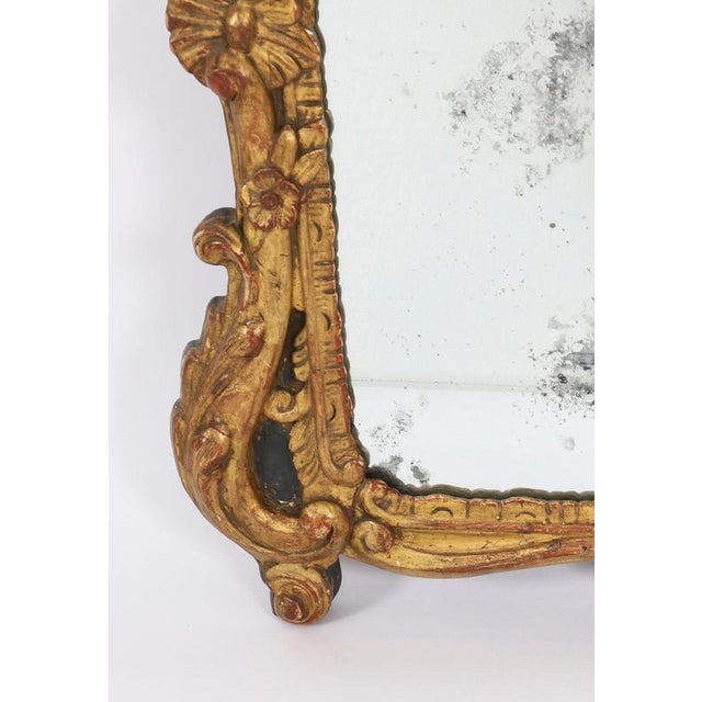 Antique French Giltwood Overmantel Rococo Mirror, 1700s For Sale - Image 6 of 8
