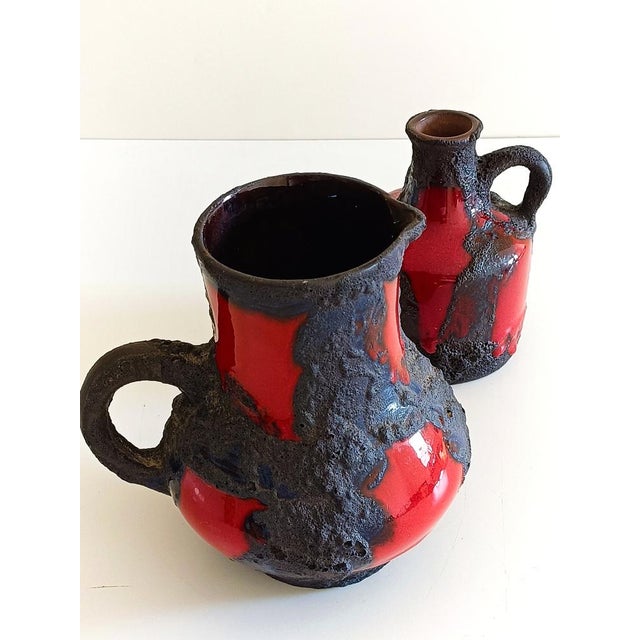 Ceramic Vintage Fat Lava Decor Ceramic Jugs from Marei, West Germany, 1960s, Set of 2 For Sale - Image 7 of 11