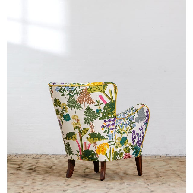 Armchair Redressed in Print from Gocken Jobs, 1940s For Sale - Image 4 of 5