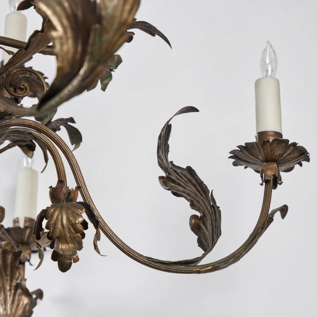 Silvered Tole Chandelier For Sale In Los Angeles - Image 6 of 7