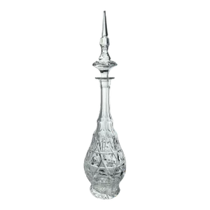 1970's Tall Hand Cut Beyer Crystal Decanter With Stopper Germany