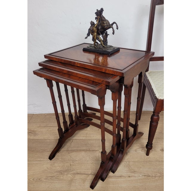 Vintage Nesting Tables in Mahogany, 1950, Set of 3 For Sale - Image 18 of 18