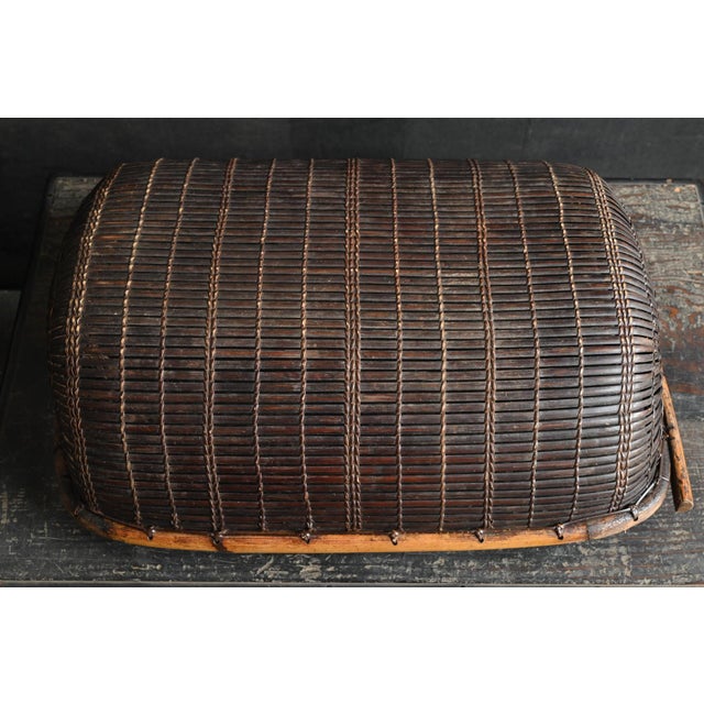Mid 20th Century Old Southeast Asian Basket / Bamboo and Bark Weave / Wall-Hanging Object For Sale - Image 12 of 16