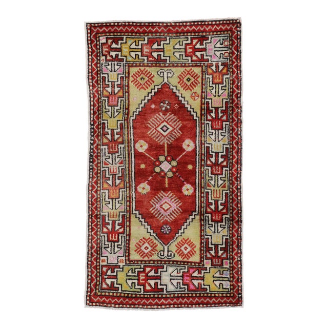 Vintage Turkish Oushak Throw Rug - 02'08 X 04'10 For Sale