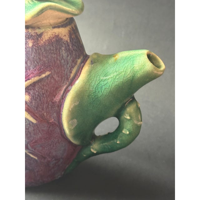 Ceramic Decorative Studio Art Pottery Teapot With Frog on Lily Pad Lid For Sale - Image 7 of 12