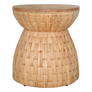 Matthew Izzo Home Fiji Hyacinth and Mindi Wood Round Occasional Table For Sale