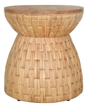 Matthew Izzo Home Fiji Hyacinth and Mindi Wood Round Occasional Table