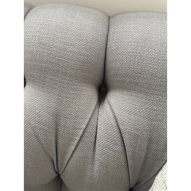 Textile Custom Tufted Sofa With Feather/Down Bench Cushion For Sale - Image 7 of 12