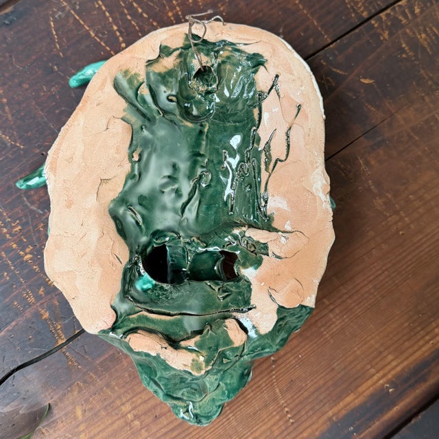 Green Ceramic Apotropaic Mask by Gennaro Condurso, Italy, 2010s For Sale - Image 8 of 9