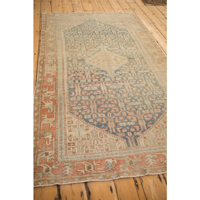 Sky Blue Vintage Distressed Malayer Rug - 4'2" x 6'10" For Sale - Image 8 of 9